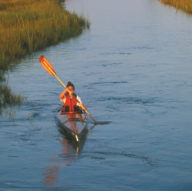 Girl on kayak